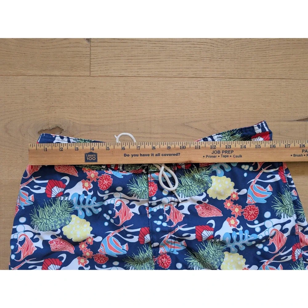 Nautica‎ Swim Trunks Floral Print Drawstring Elastic Waist Casual Mens Size L